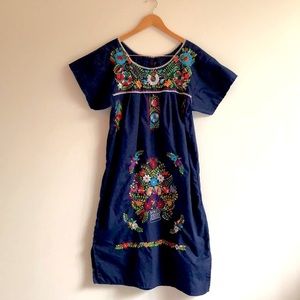 Vintage hand-made embroidered night dress, size M